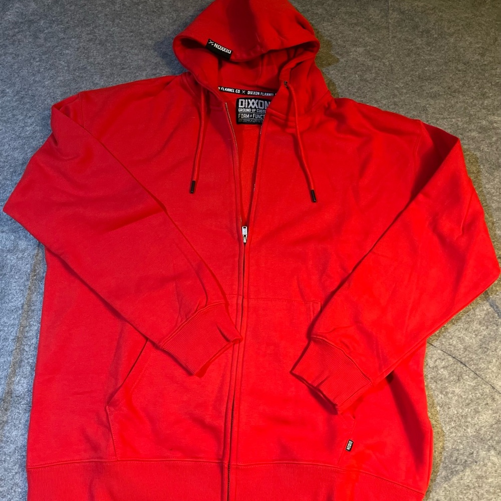 Dixxon Flannel Co Mens Red Full Zip Hoodie‎ Custom Fleece Sweatshirt XL